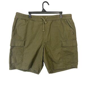 Levis Mens Olive Green Cargo Shorts With Drawstring LInen Blend Size XL